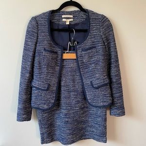Banana republic blue tweed skirt suit